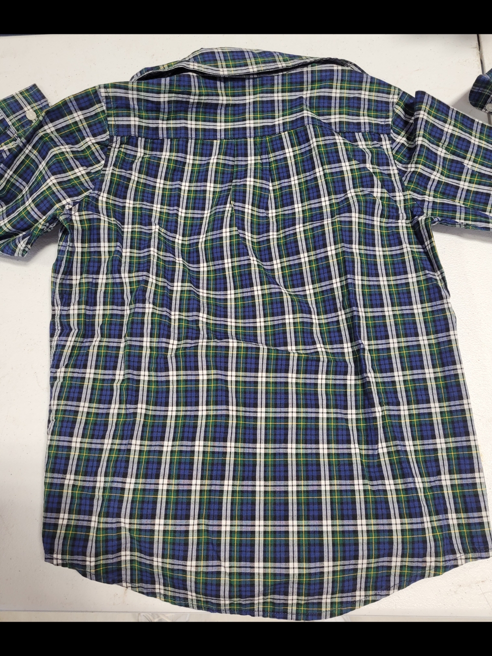 Janie and Jack Green, Blue & White Plaid Shirt - Picture 3 of 3